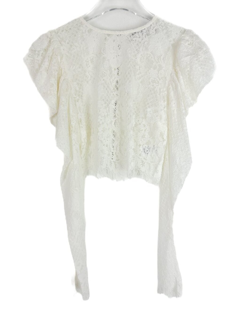 NWOT Naked Wardrobe The Statement Puff Sleeve Lace Crop Top Size Small S NEW - Picture 2 of 10